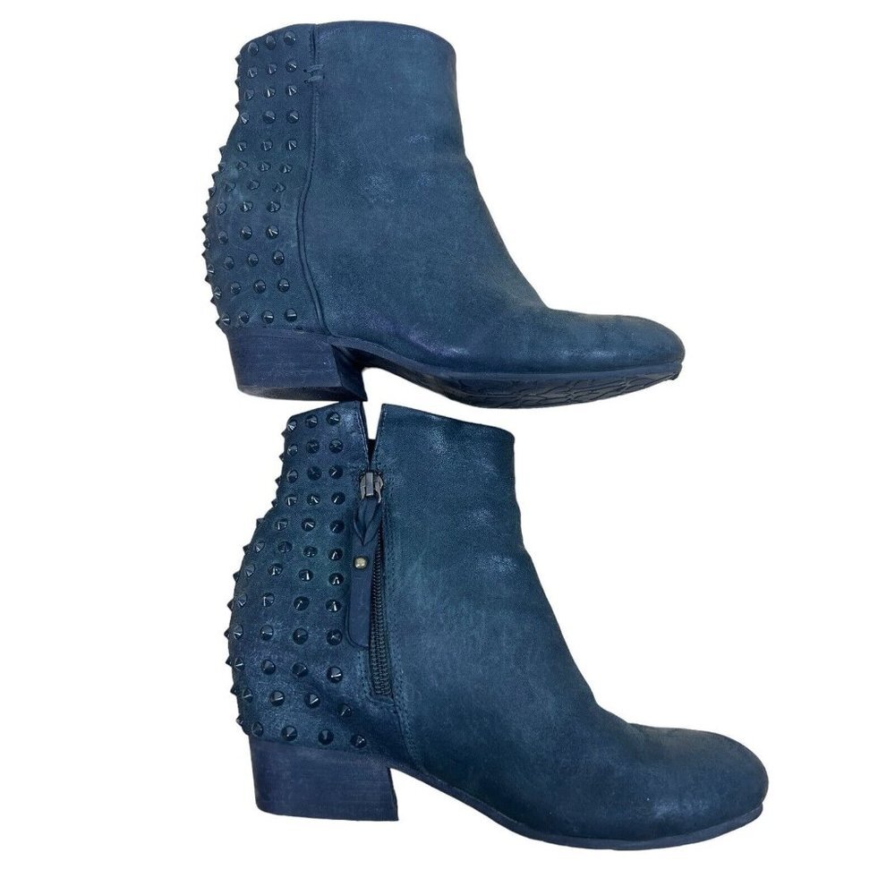 Gentle Souls Fierce black green stud heeled ankle booties womens 6 1/2M - Picture 8 of 10